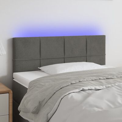 vidaXL LED Headboard Dark Gray 39.4"x2"x30.7"/34.6" Velvet