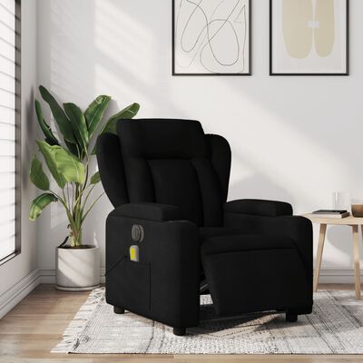 vidaXL Electric Massage Recliner Chair Black Fabric