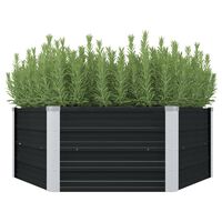 vidaXL Raised Garden Bed Anthracite 50.8"x50.8"x17.7" Galvanized Steel