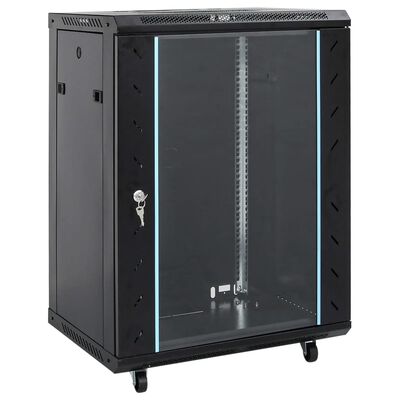 vidaXL 15U Network Cabinet 19" IP20 Black 20.9"x15.7"x31.5"