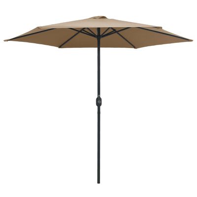 vidaXL Garden Parasol with Aluminum Pole 106.3"x96.9" Taupe