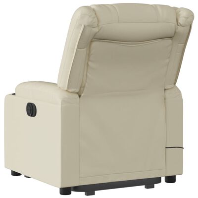 vidaXL Electric Stand up Massage Recliner Chair Cream Faux Leather