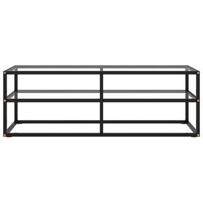 vidaXL TV Stand Black with Tempered Glass 47.2"x15.7"x15.7"