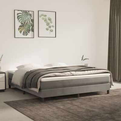 vidaXL Bed Frame Light Gray 72"x83.9" California King Velvet