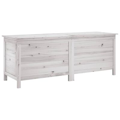 vidaXL Patio Storage Box White 59.1"x19.7"x22.2" Solid Wood Fir