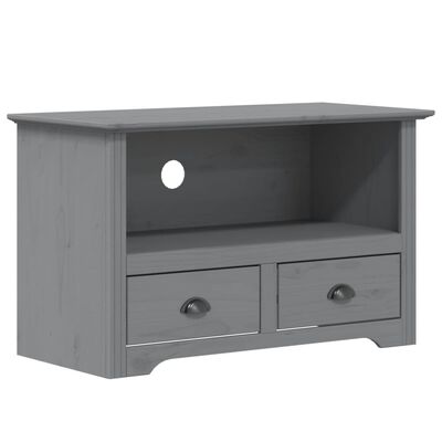vidaXL TV Stand with 2 Drawers BODO Gray 36"x17.5"x22" Solid Wood Pine