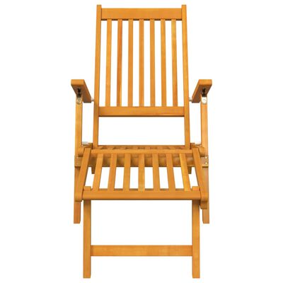 vidaXL Patio Deck Chair with Footrest and Table Solid Wood Acacia