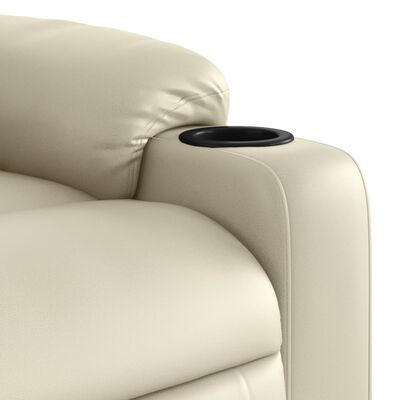 vidaXL Massage Recliner Chair Cream Faux Leather