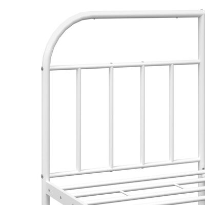 vidaXL Metal Bed Frame without Mattress with Footboard White 59.1"x78.7"