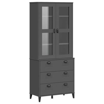 vidaXL Highboard VIKEN Anthracite Gray 31.5"x15.7"x74.8" Solid Wood Pine