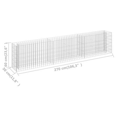 vidaXL Gabion Raised Bed Galvanized Steel 106.3"x11.8"x23.6"