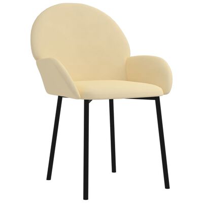 vidaXL Dining Chairs 2 pcs Cream Velvet