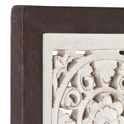 vidaXL Hand-Carved Wall Panel MDF 23.6"x23.6"x0.6" Brown and White