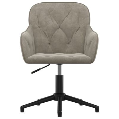 vidaXL Swivel Dining Chairs 2 pcs Light Gray Velvet