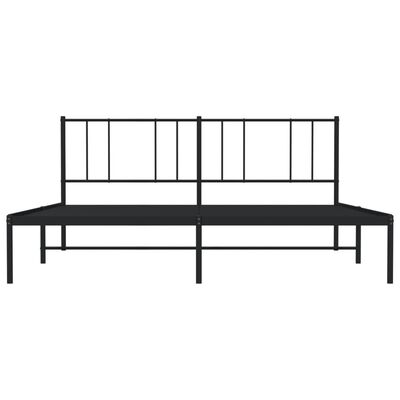 vidaXL Metal Bed Frame without Mattress with Headboard Black 72"x83.9"