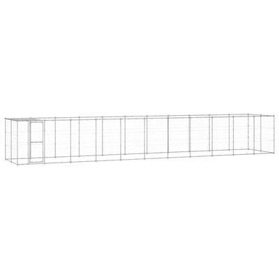 vidaXL Outdoor Dog Kennel Galvanized Steel with Roof 286.5 ft²