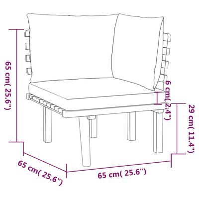 vidaXL 11 Piece Patio Lounge Set with Cushions Solid Acacia Wood