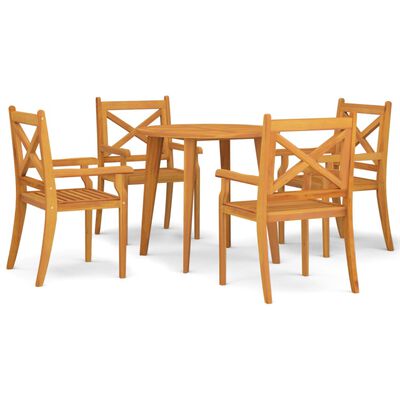 vidaXL 5 Piece Patio Dining Set Solid Wood Acacia