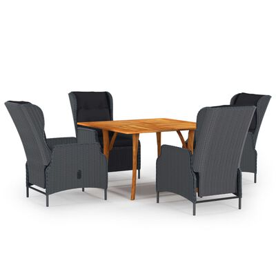 vidaXL 5 Piece Patio Dining Set Dark Gray