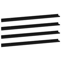 vidaXL Wall Shelves 4 pcs Black 45.3"x3.5"x1.2"