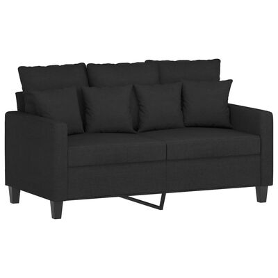 vidaXL 2-Seater Sofa Black 47.2" Fabric