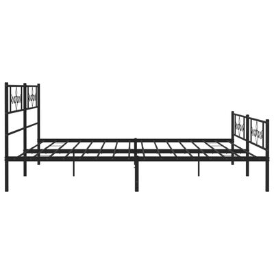 vidaXL Metal Bed Frame without Mattress with Footboard Black 76"x79.9"