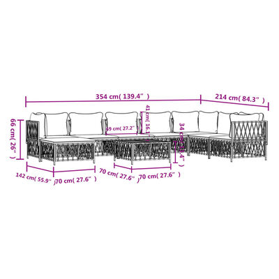 vidaXL 9 Piece Patio Lounge Set with Cushions Anthracite Steel