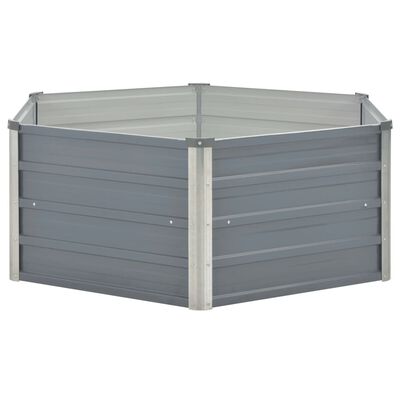 vidaXL Raised Garden Bed 50.8"x50.8"x18.1" Galvanized Steel Gray