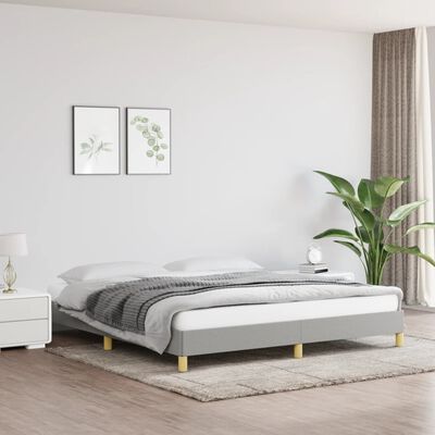 vidaXL Bed Frame Light Gray 72"x83.9" California King Fabric