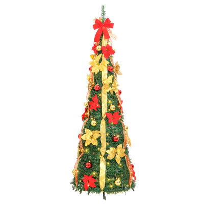 vidaXL Artificial Christmas Tree Pop-up 200 LEDs Green 82.7"