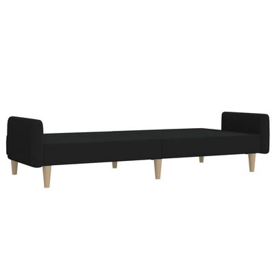 vidaXL 2-Seater Sofa Bed Black Fabric