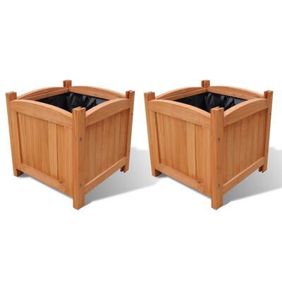 vidaXL Wooden Raised Bed 11.8" x 11.8" x 11.8" Set of 2