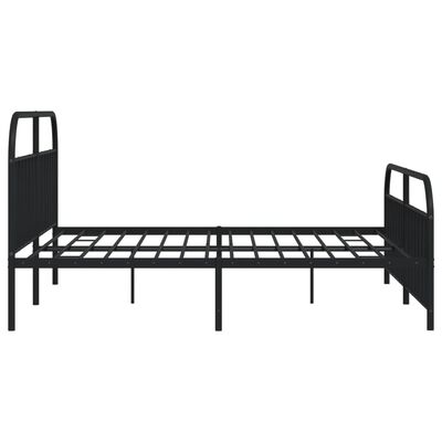 vidaXL Metal Bed Frame without Mattress with Footboard Black 76"x79.9"