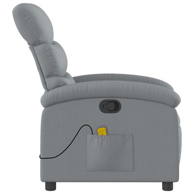 vidaXL Massage Recliner Chair Light Gray Fabric