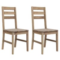 vidaXL Dining Chairs 2 pcs Solid Acacia Wood