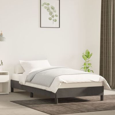 vidaXL Bed Frame Dark Gray 39.4"x79.9" Twin XL Velvet