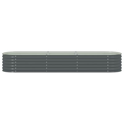 vidaXL Garden Raised Bed 126"x31.5"x17.3" Galvanized Steel Gray