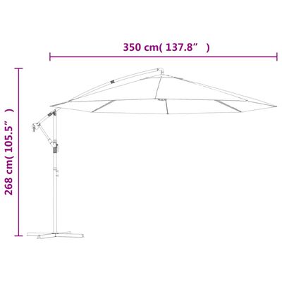 vidaXL Cantilever Garden Parasol with Aluminum Pole 137.8" Terracotta