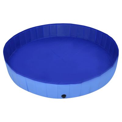 vidaXL Foldable Dog Swimming Pool Blue 118.1"x15.7" PVC