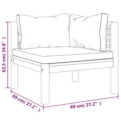 vidaXL 2-Seater Patio Sofa with Cushion Solid Acacia Wood