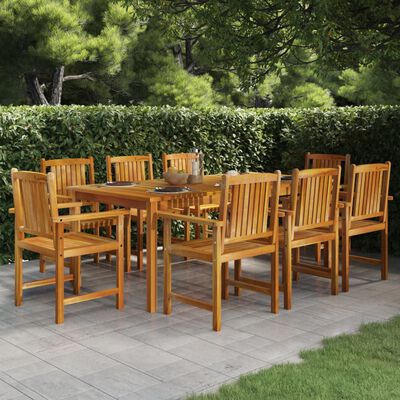 vidaXL 9 Piece Patio Dining Set Solid Wood Acacia