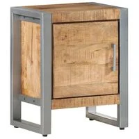 vidaXL Bedside Cabinet 15.7"x11.8"x19.7" Rough Mango Wood