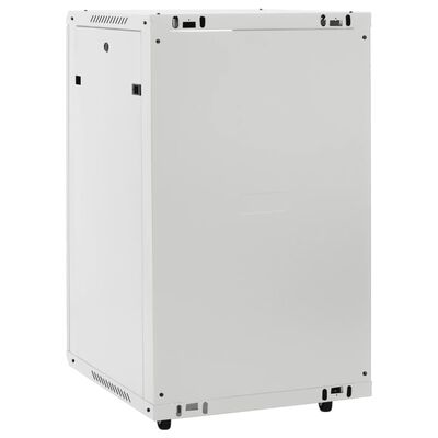 vidaXL 18U Network Cabinet 19" IP20 Gray 23.6"x23.6"x39.4"