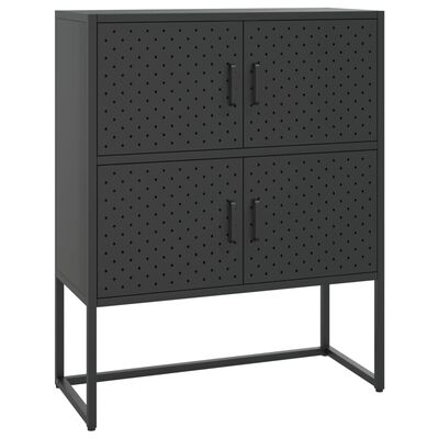 vidaXL Highboard Black 31.5"x13.8"x39.4" Steel