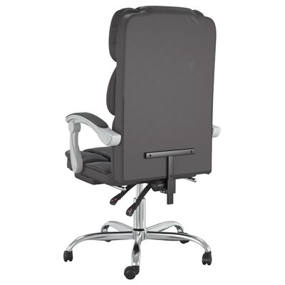 vidaXL Reclining Office Chair Gray Faux Leather