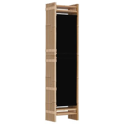 vidaXL Folding 6-Panel Room Divider 94.5" Bamboo and Canvas