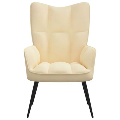 vidaXL Relaxing Chair Cream White Velvet