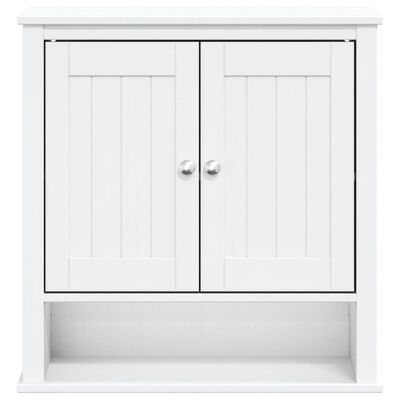 vidaXL Bathroom Wall Cabinet BERG White 27.4"x10.6"x28.1" Solid Wood