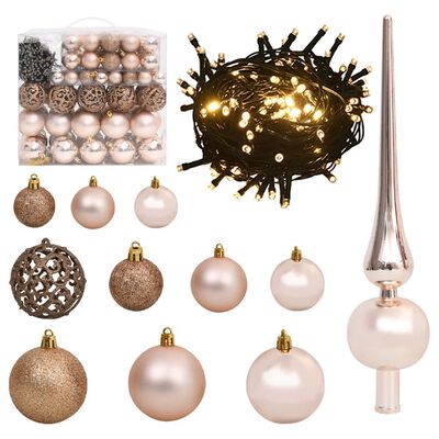 vidaXL Artificial Hinged Christmas Tree 300 LEDs & Ball Set 82.7"