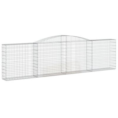 vidaXL Arched Gabion Baskets 2 pcs 157.5"x11.8"x39.4"/47.2" Galvanized Iron